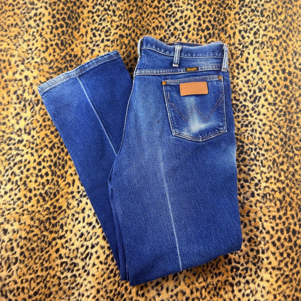 Vintage Wrangler Cowboy Cut Blue Jeans 947STR Mens 36x30 Made in USA Denim